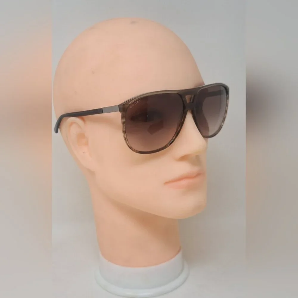 Gucci Men's Sunglasses Retro Oversized Aviator Havana Brown GG1640/S 62-12-140